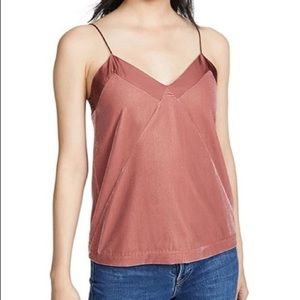 Club Monaco Old Rose Velvet Combo Cami Shirtless Top